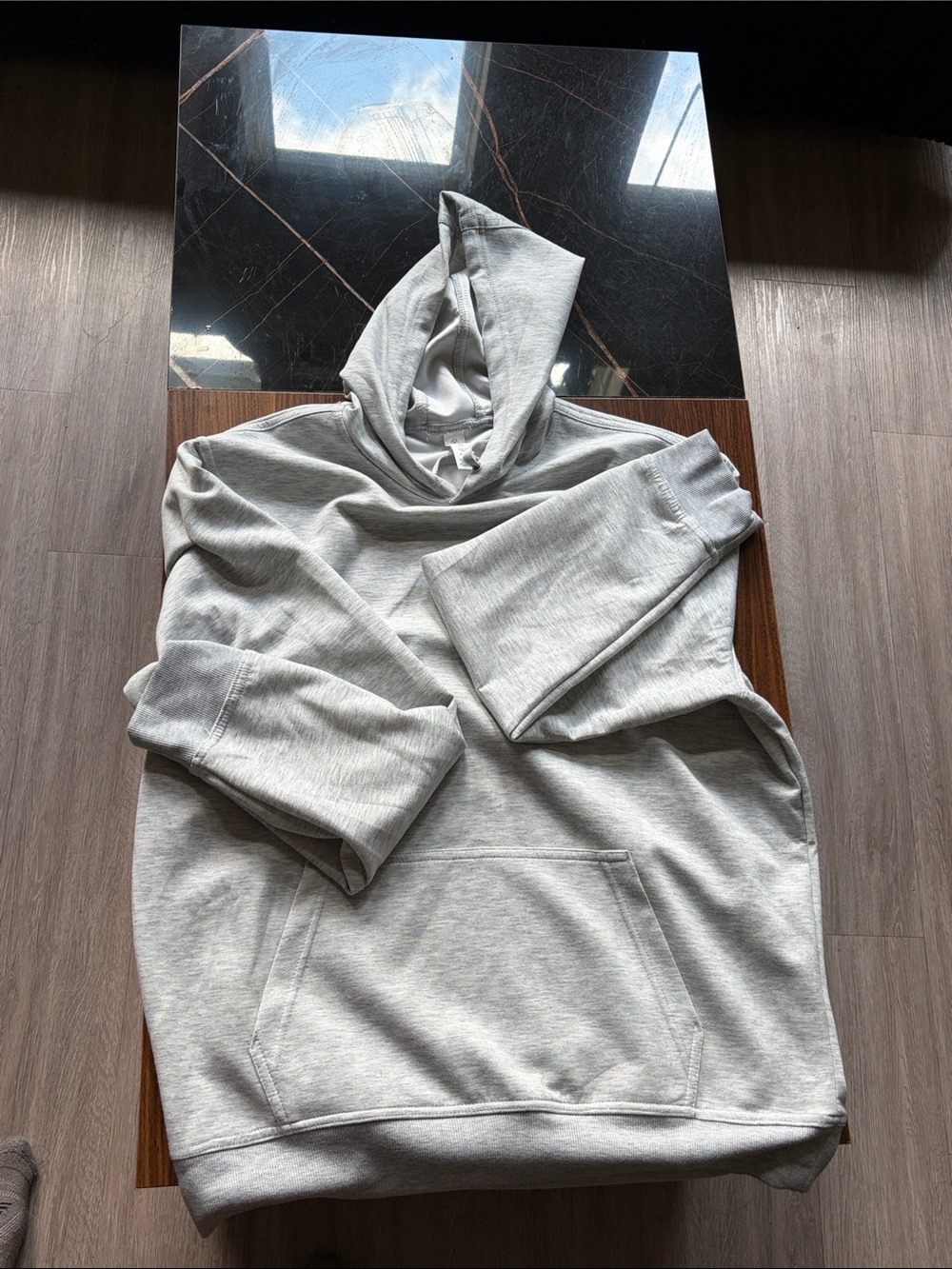90 Degree By Reflex Light Gray Hoodie Pullover